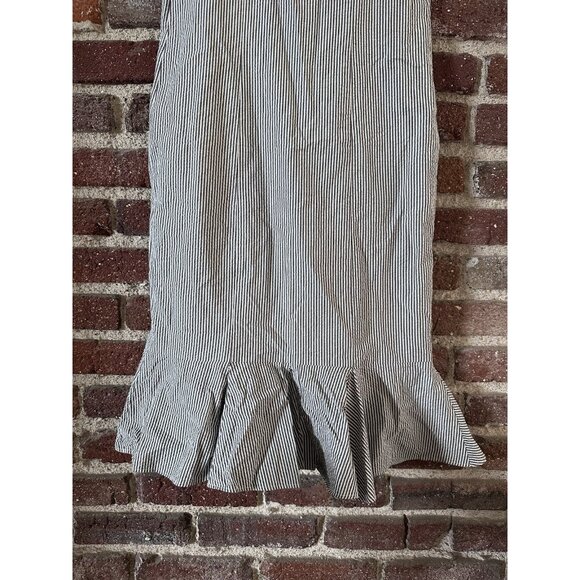 Elegance Paris Stripe Dress Ruffle Midi White Black - Picture 2 of 8